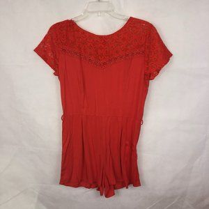 EM Size Orange Lace Romper Size M
